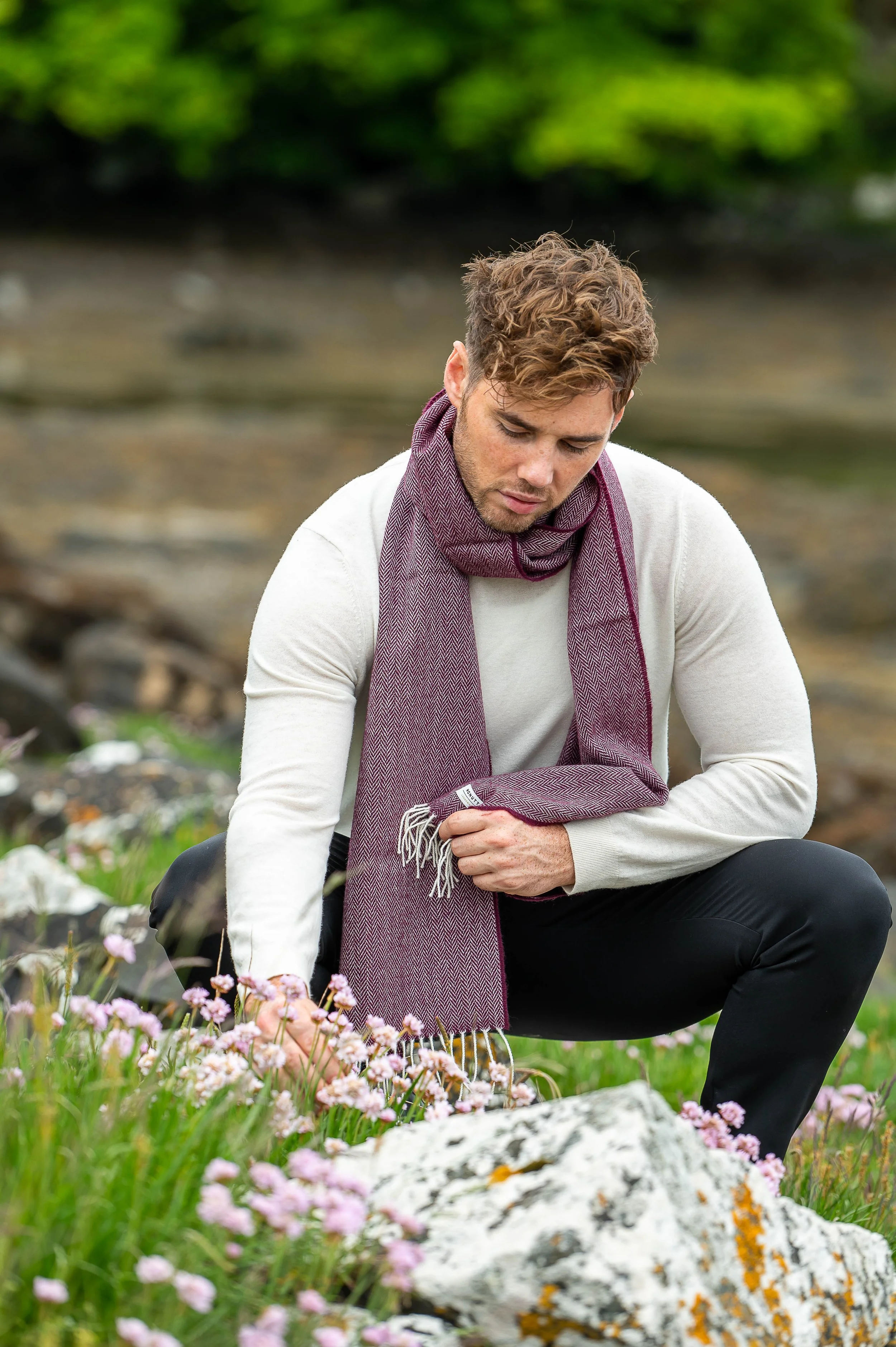 小物 SOFT BRUSHED HERRINGBONE SCARF MCS-Sciarpa-Uomo_13MSF001-